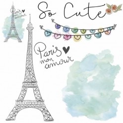 Papel de sublimación coleccion 4 hojas 30 x 30 kitty girls