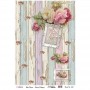 Papel de arroz A3 Cadence 335 Rosas Shaby Chic