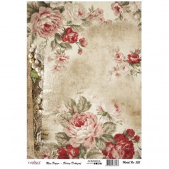 Papel de arroz A3 Cadence perlas y flores