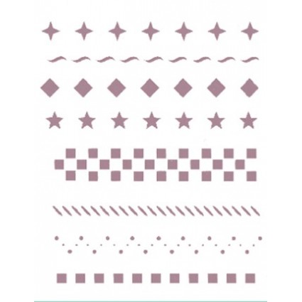 STENCIL A5 V-151CENEFAS AJEDREZ ESTRELLAS CUADROS