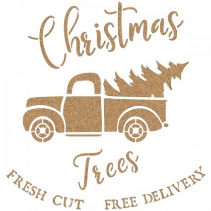 Stencil Navidad Coche Cartel