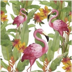 Servilleta Decoupage FLAMINGO WHITE