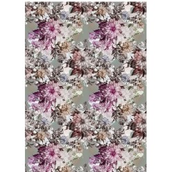 Papel Arroz FLORES SOBRE FONDO GRIS