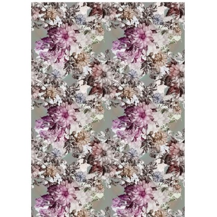 Papel Arroz FLORES SOBRE FONDO GRIS