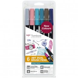 tombow set lettering 6 rotu. Colores vintage