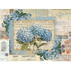 Papel Arroz ORTENSIA AZUL