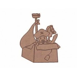 SILUETA DE DM PIRATA CON CABALLO 13X11CM