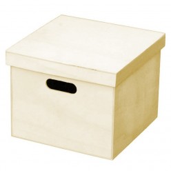 CAJA CON ASAS CUADRADA DE MADERA