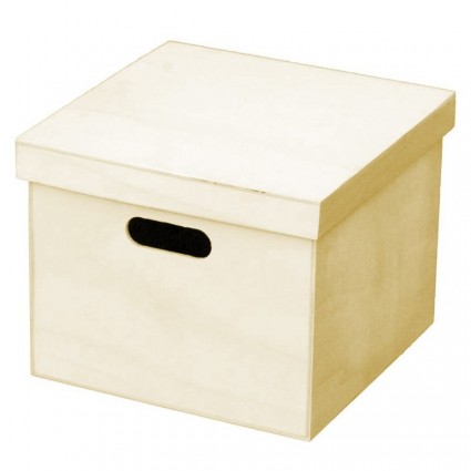 CAJA CON ASAS CUADRADA DE MADERA
