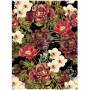 PAPEL ARROZ A3 742 COLLAGE FLORES FONDO NEGRO