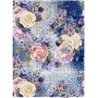 PAPEL ARROZ A3 738 COLLAGE ORTENSIAS Y ROSAS AZUL