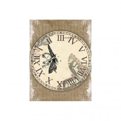 PAPEL ARROZ ESFERA RELOJ MARIPOSA