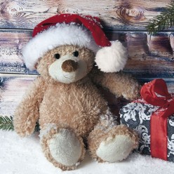 SERVILLETA 33X33CM CHRISTMAS TEDDY WITH PRESENT