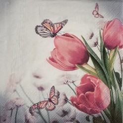 Servilleta BUTTERFLY & TULIPS 33X33CM