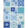 PAPEL ARROZ A3 AZULEJOS BALDOSA AZUL MIX