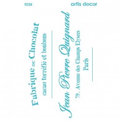 STENCIL TEXTOS FABRIQUE DE CHOCOLAT 20X28.5CM