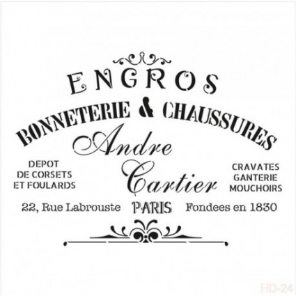 Stencil Engros André Cartier 25X25cm mod.3