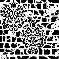 Stencil GRUNGE DAMASCO LADRILLO 25X25cm
