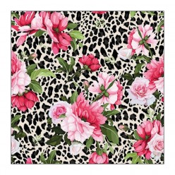 Servilleta Roses on Leopard Print