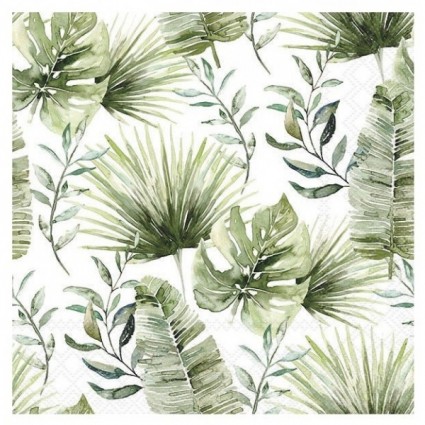 Servilleta Jungle Leaves White FSC MIX